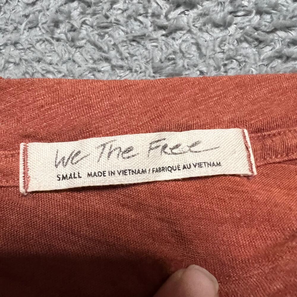 We The Free People Dress Tunic Womens Small Oversized Orange Long Sleeve Shirt - Picture 8 of 9